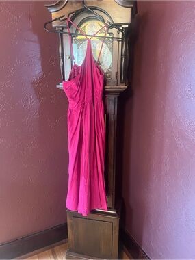 Amazon Women's One-Shoulder Fuchsia Dress